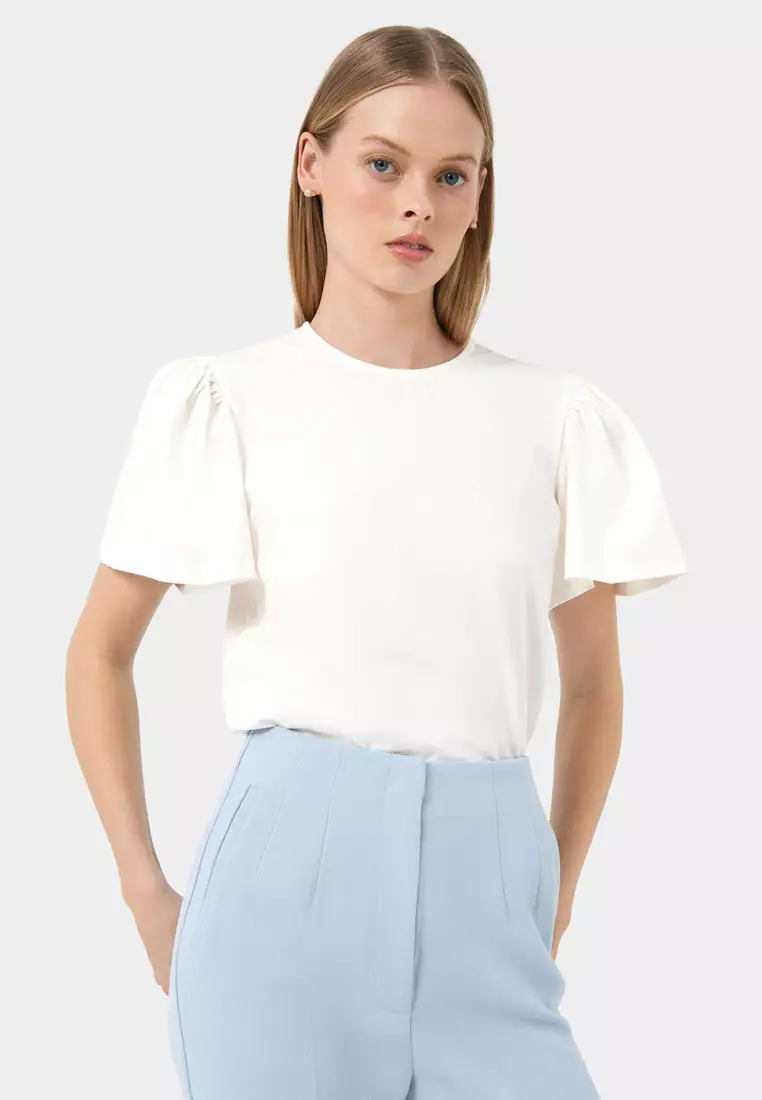 Cayla Gathered Sleeve Tee