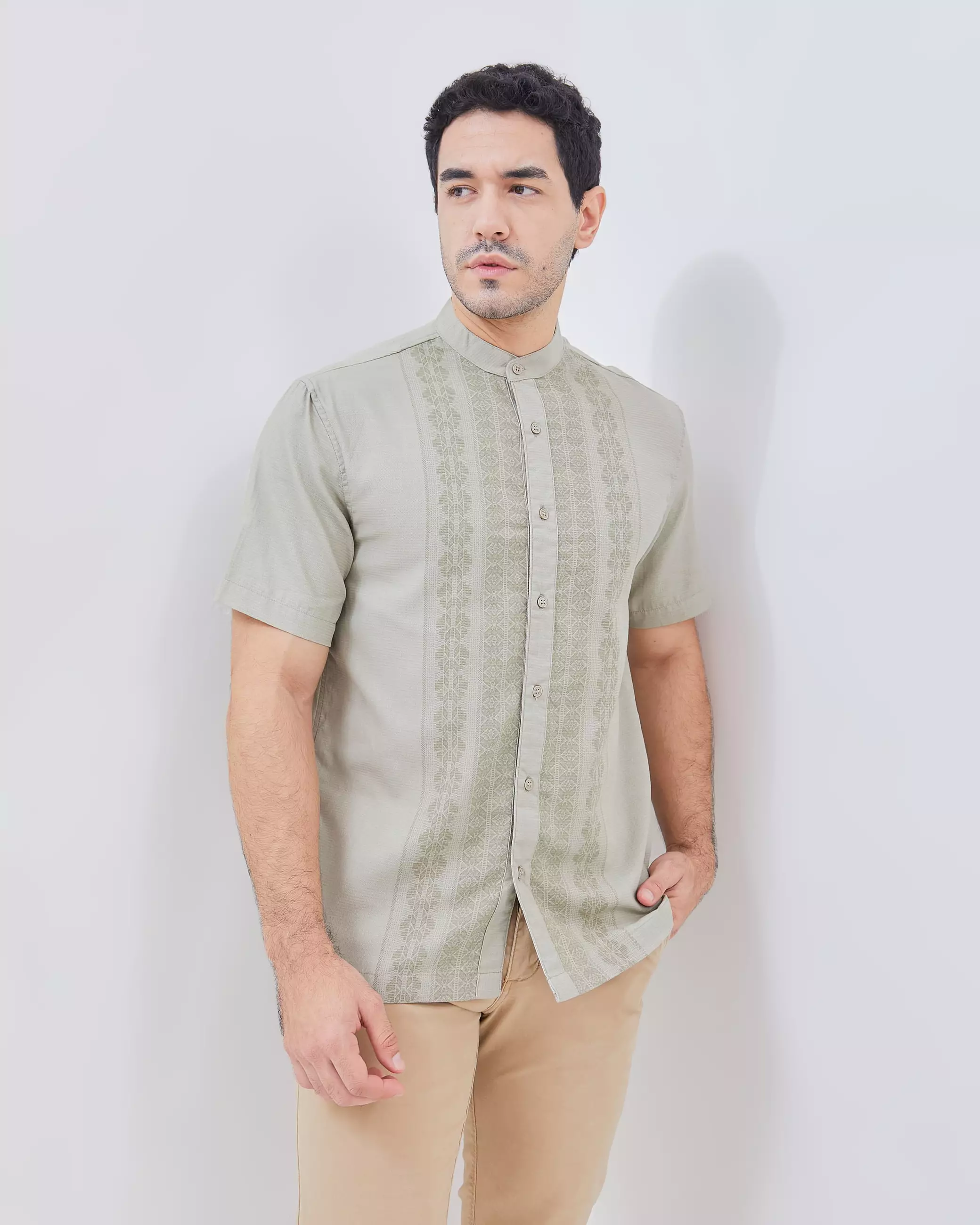 AMK Kemeja Koko Pria Lengan Pendek KK Kurnia S/s Green