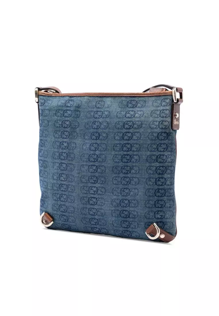 Pre-Loved Gucci Gg Denim Abbey D Ring Crossbody