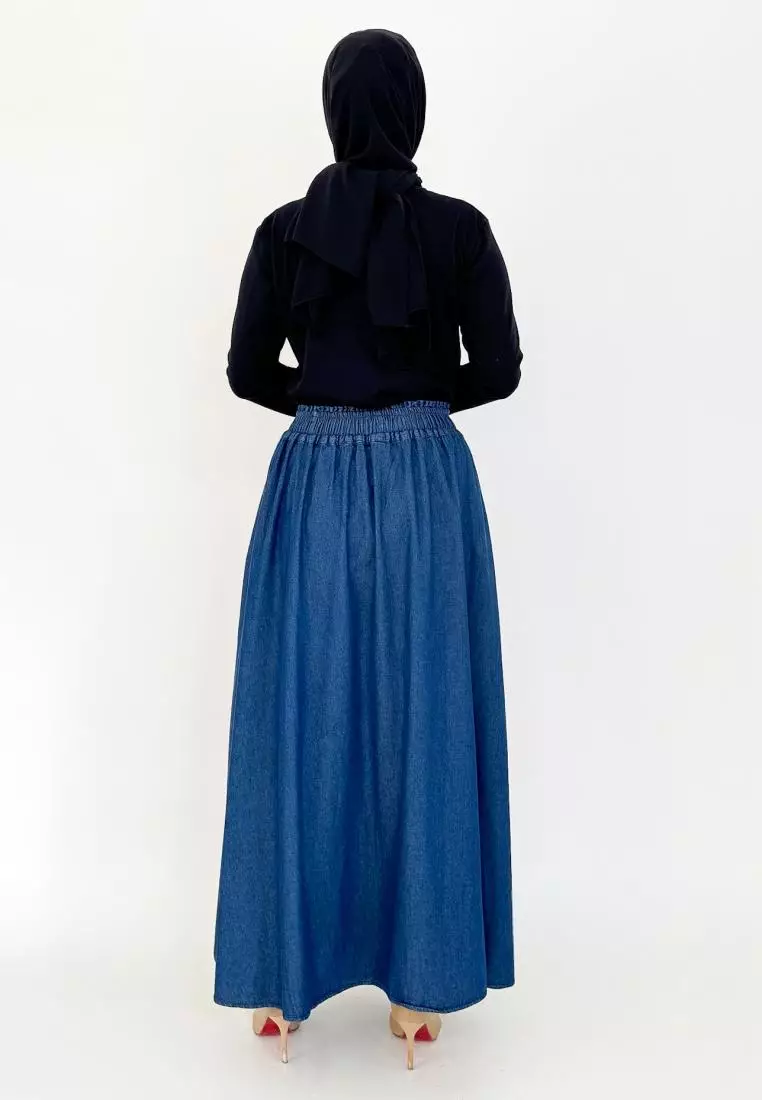 Calista Denim Skirt (Rok Jeans A-Line) BIRU TUA