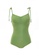LYCKA green LNN1230 Korean Lady One Piece Swimwear Green 0096AUSF6E57CDGS_1