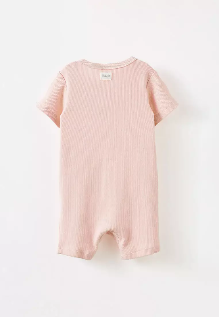 The Short Sleeves Zip Romper