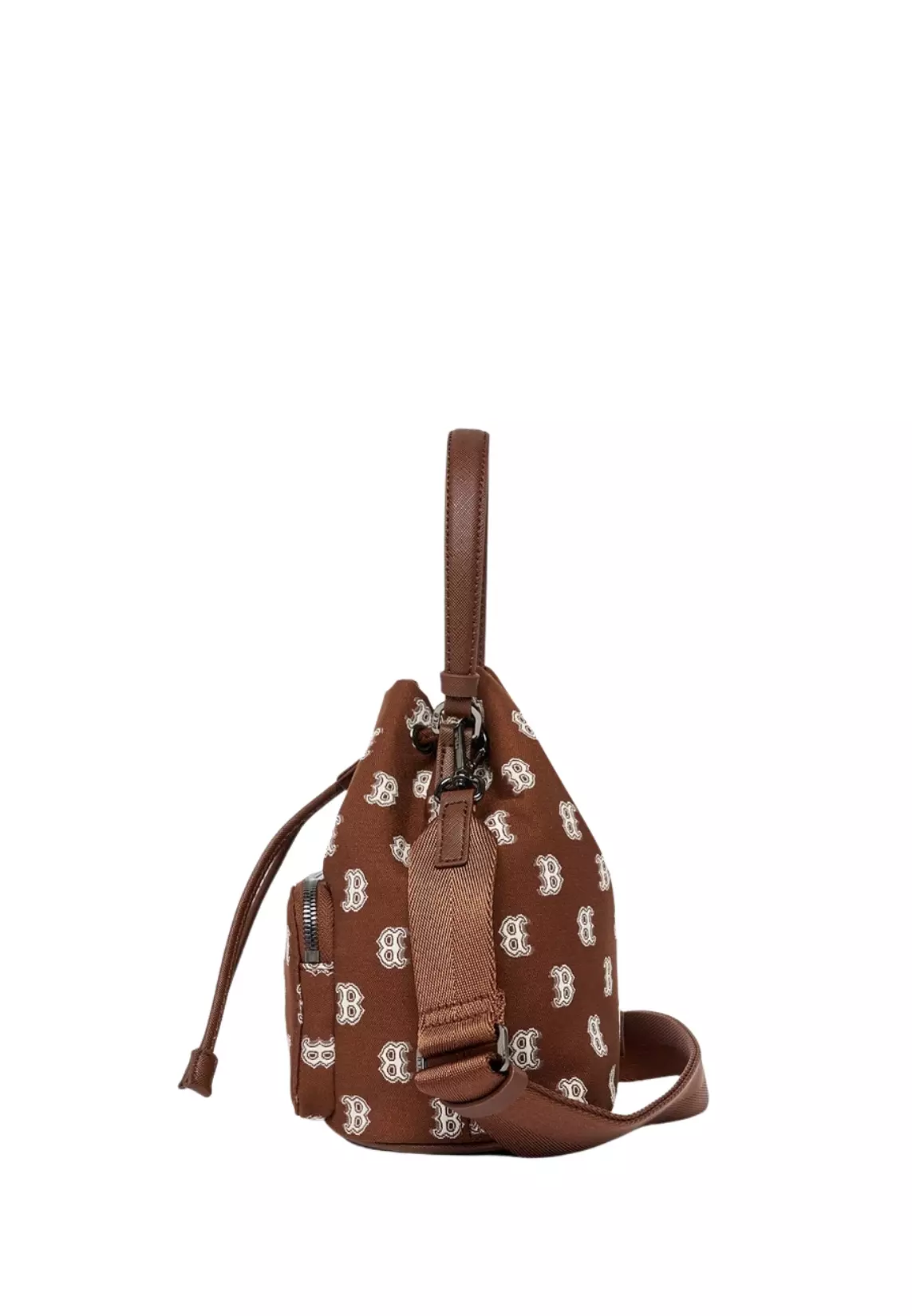 Jual MLB Korea Monogram Bucket Bag Boston Red Sox - Brown