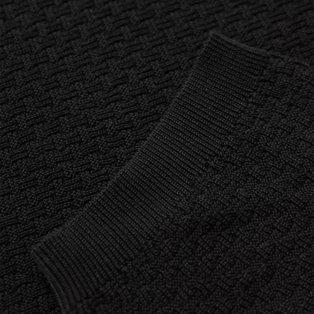 Kale ROGER BLACK / Atasan Rajut Pria / Sweater Rajut Tangan Pendek / Baju Pria