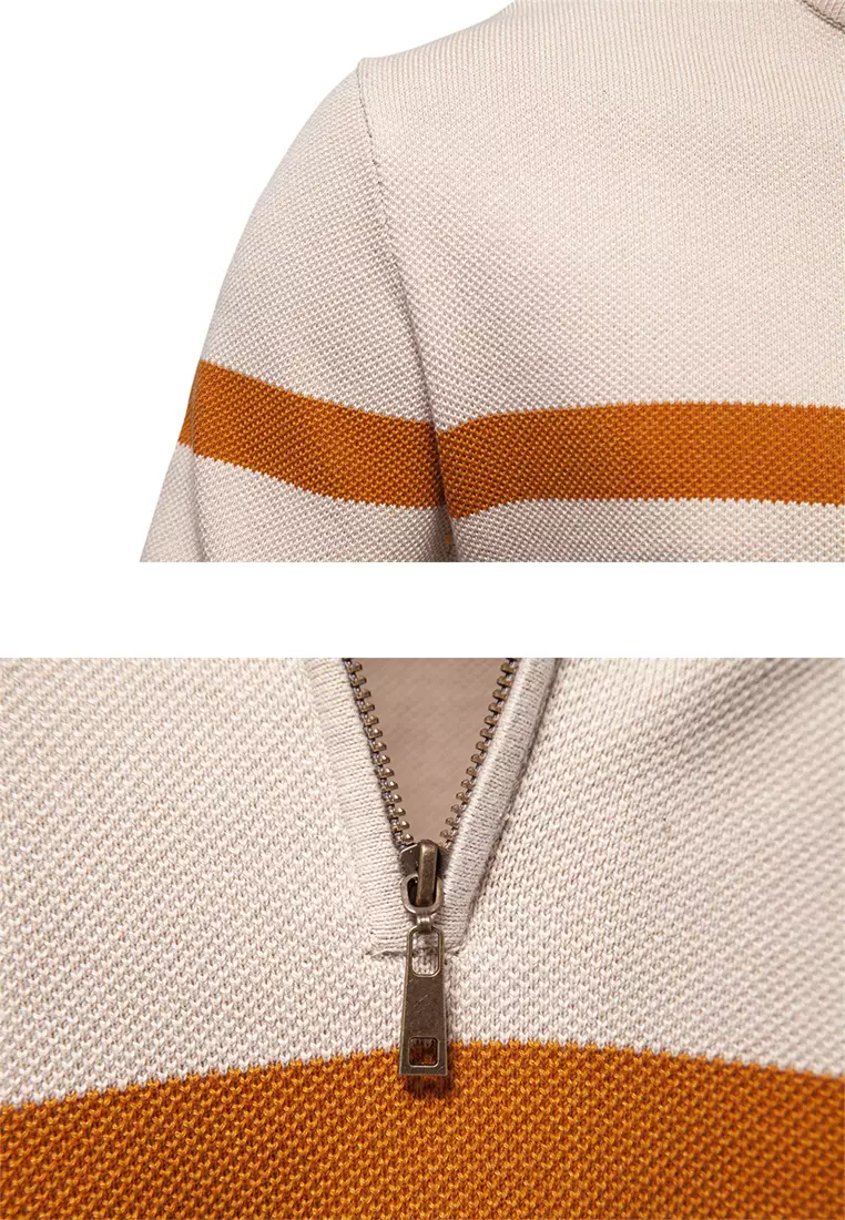 Contrast Stand Collar Knitwear AX-SW135