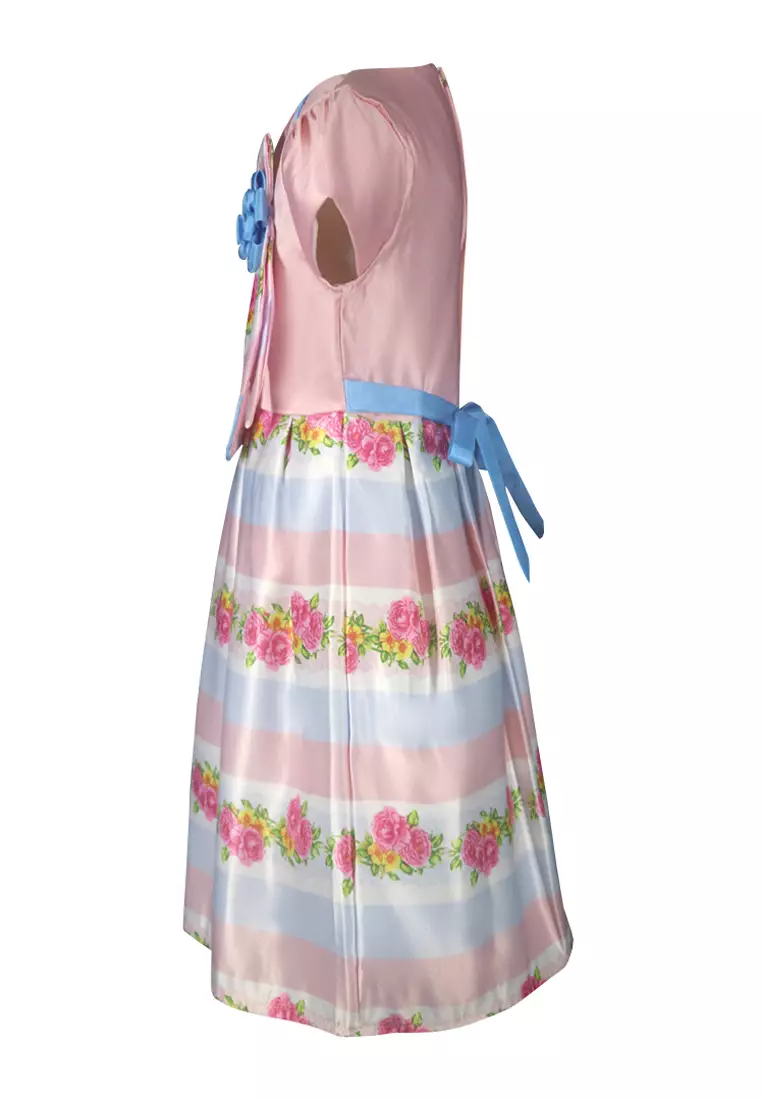 Two Mix Baju Anak Perempuan Fashion - Dress Anak Wanita Bahan Kain Satin Usia 1-12 Tahun 4276