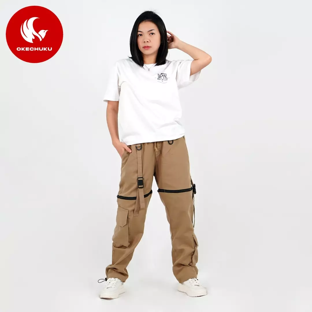 Okechuku JUSTINE Celana Cargo Panjang Pendek Celana Wanita Streetwear