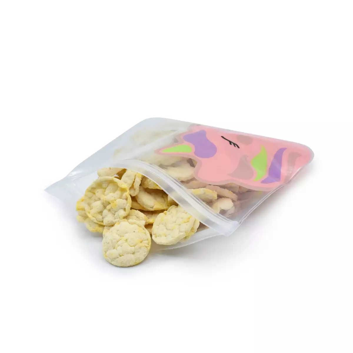 Melii Reusable Snack Bags 4Pcs - Panda/Bear  - Kantong Makanan Anak Klip Ziplock Premium