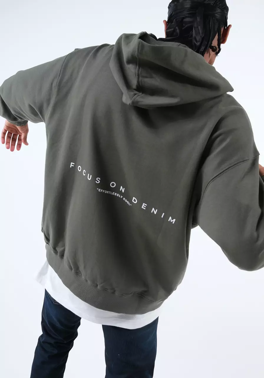 Sweater Hoodie Pria Zion Olive