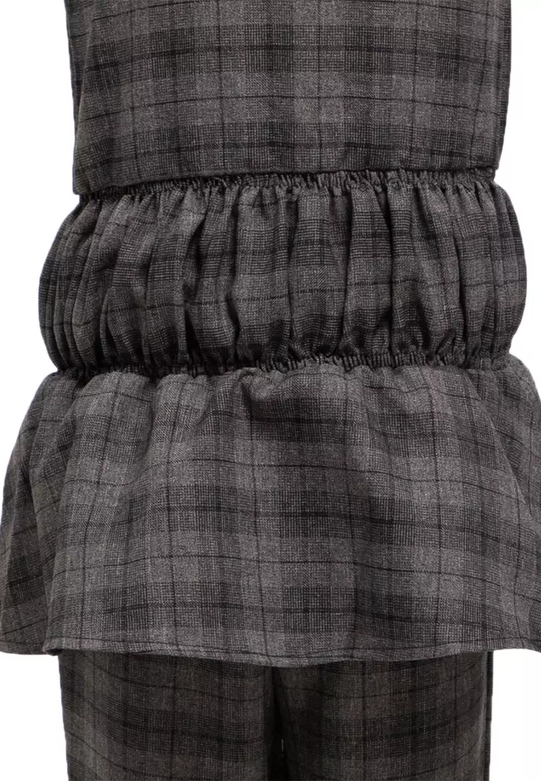 Girl Wrinkle Ruffle Top and Long Pants