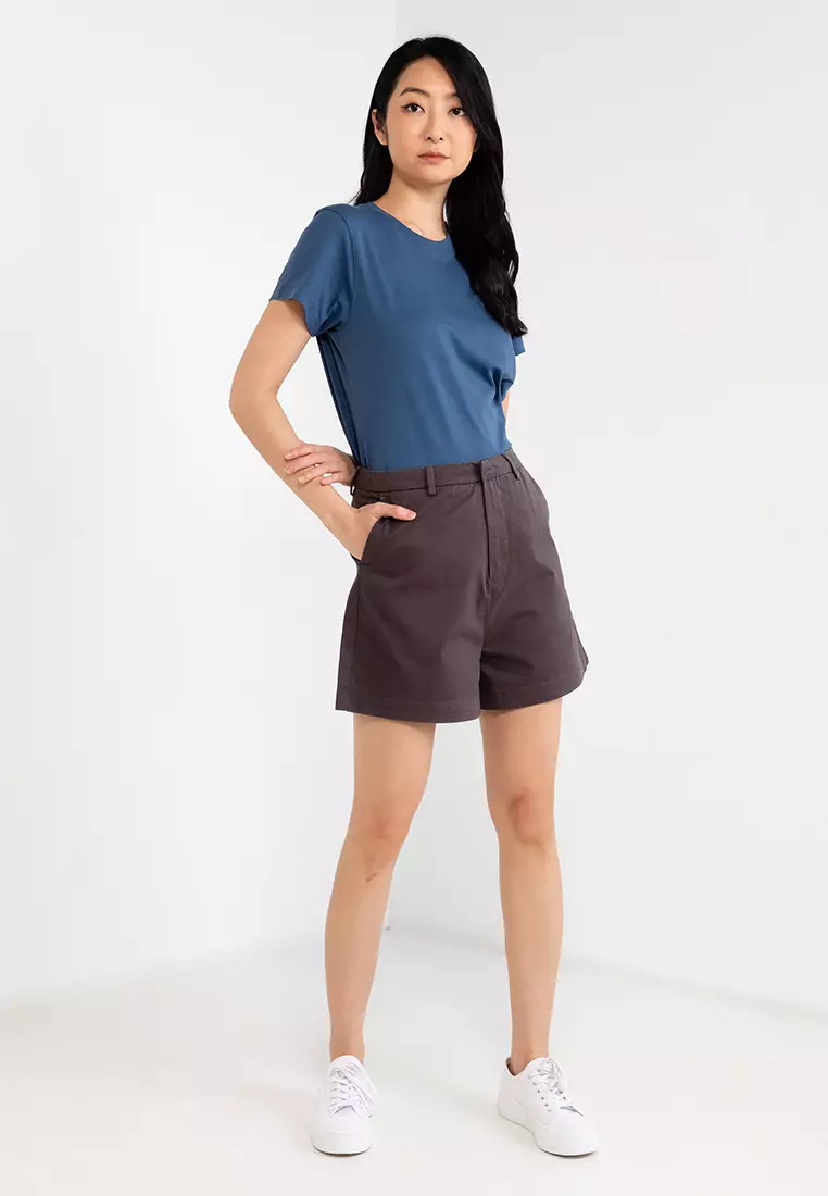 Hi Rise Twill Shorts