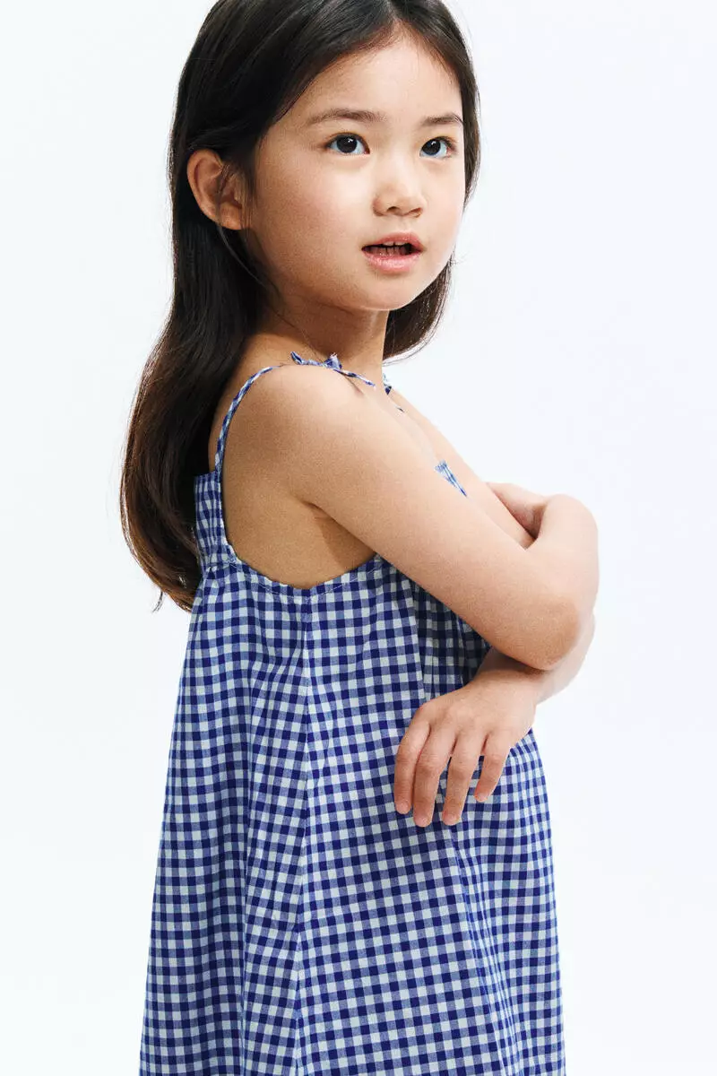 Cotton poplin strappy dress