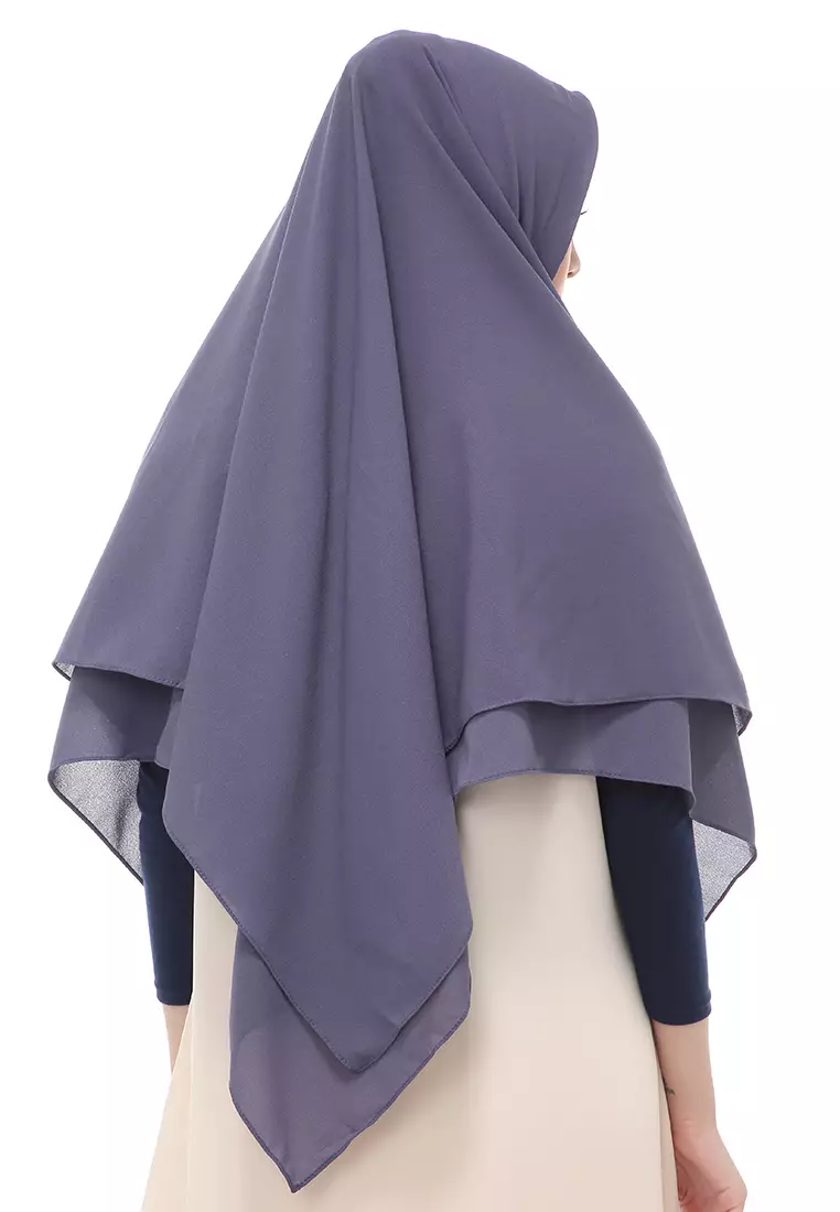 Layla Jilbab Syar'i Jumbo Motif Polos Relaxed Fit - Abu Tua
