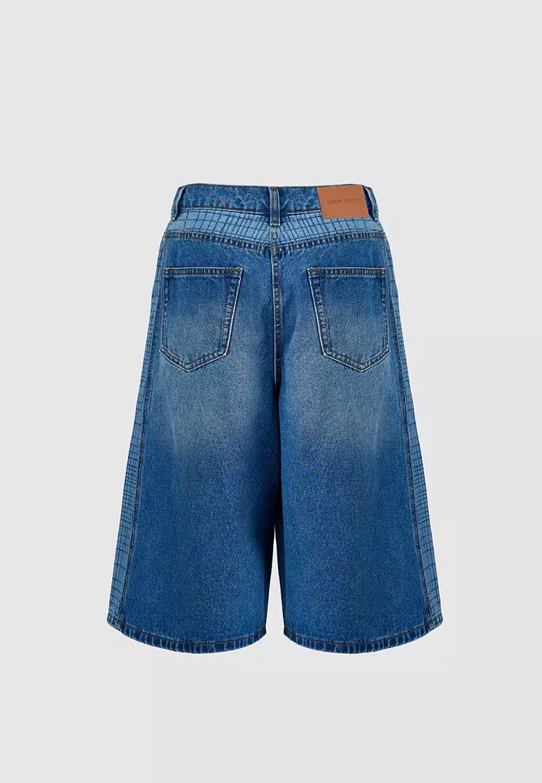High Waist Wide Leg Denim Shorts