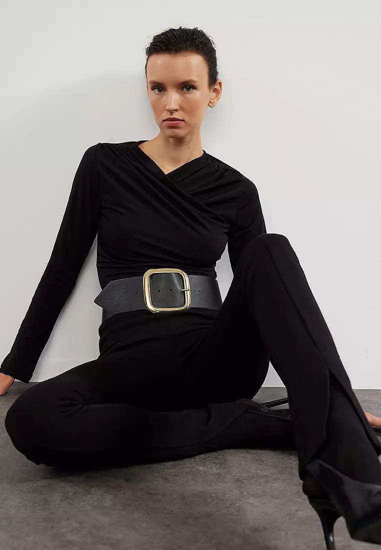 Surplice Ruched Blouse