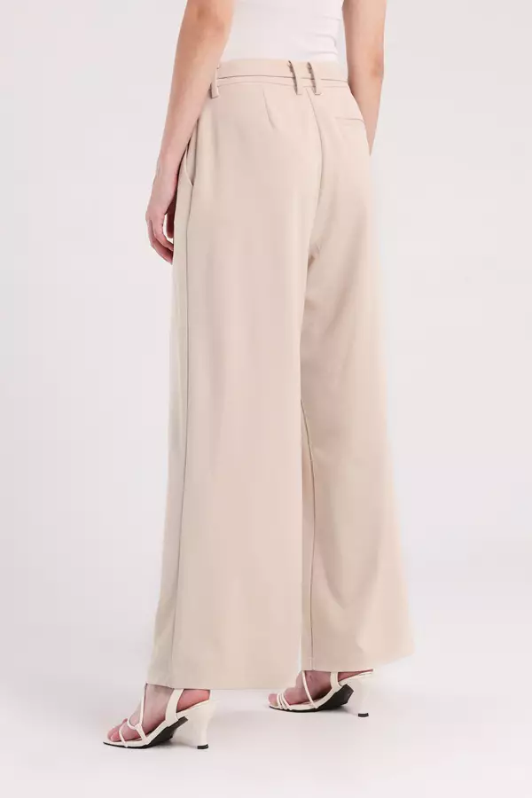 MINIMAL - Rumors - Celana Lebar Lipit - Beige Warna Beige