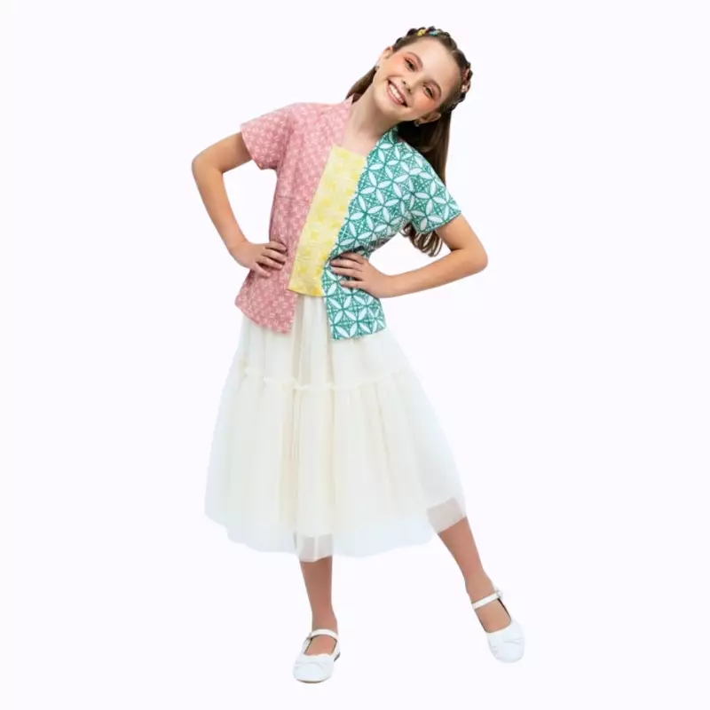 Blouse Batik Anak Perempuan - Bhatara Batik Sheisha - Atasan Batik Modern Lengan Pendek