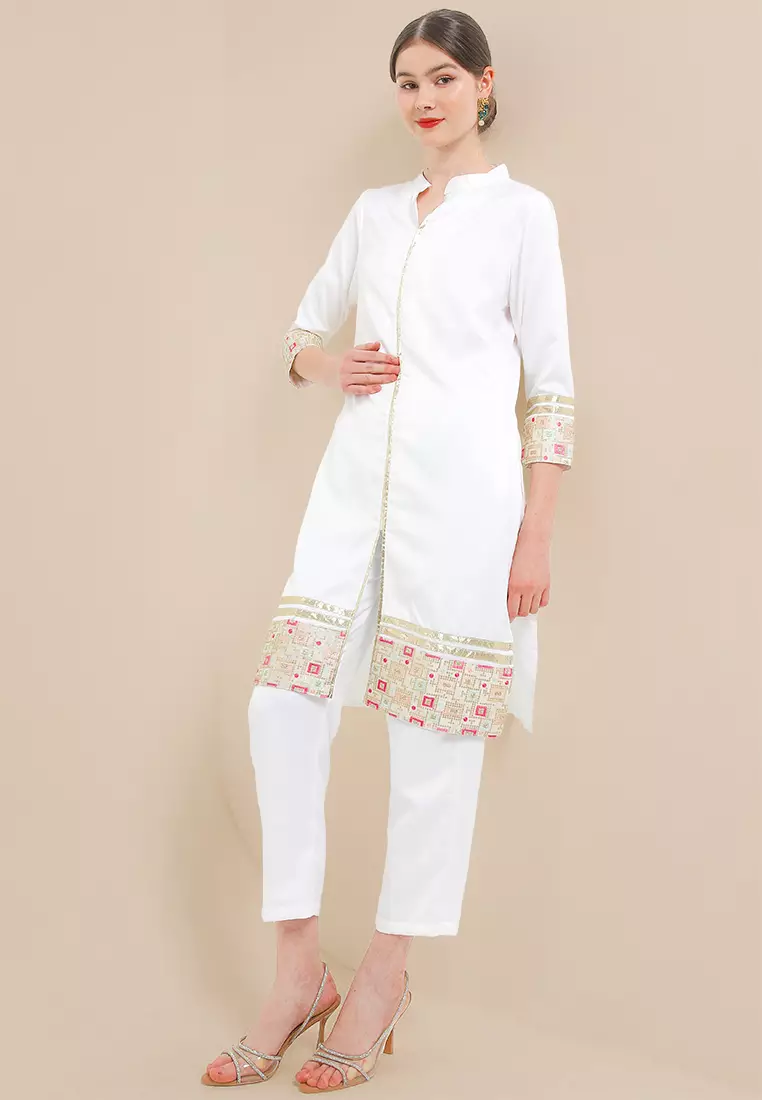 Chanira Festive Zayla Pant - White