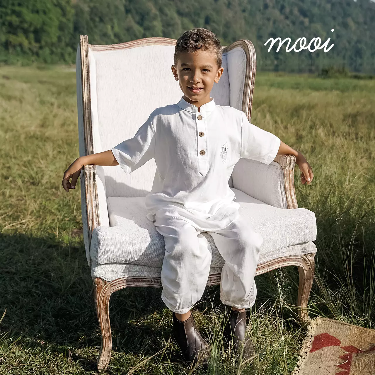 Mooi Adam Koko Set Setelan Koko Anak Raya Collection V1 - Dusty Blue V1