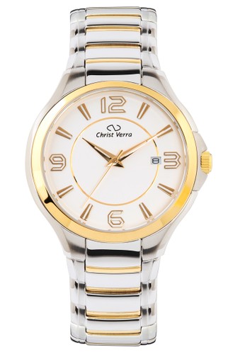 Christ Verra Fashion Men's Watch CV 1910G-13 WHT/SG White Silver Gold Stainless Steel