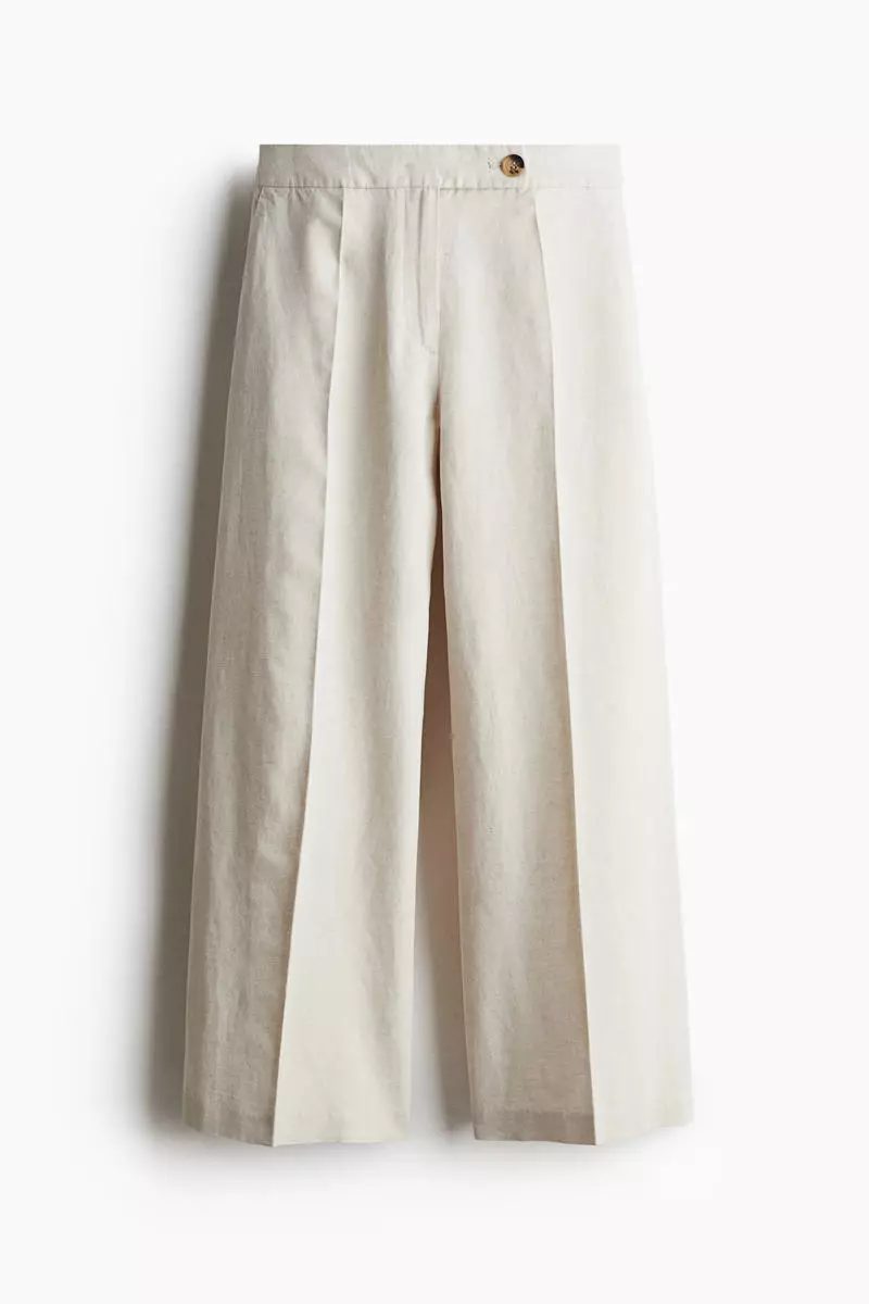 Tailored linen-blend trousers