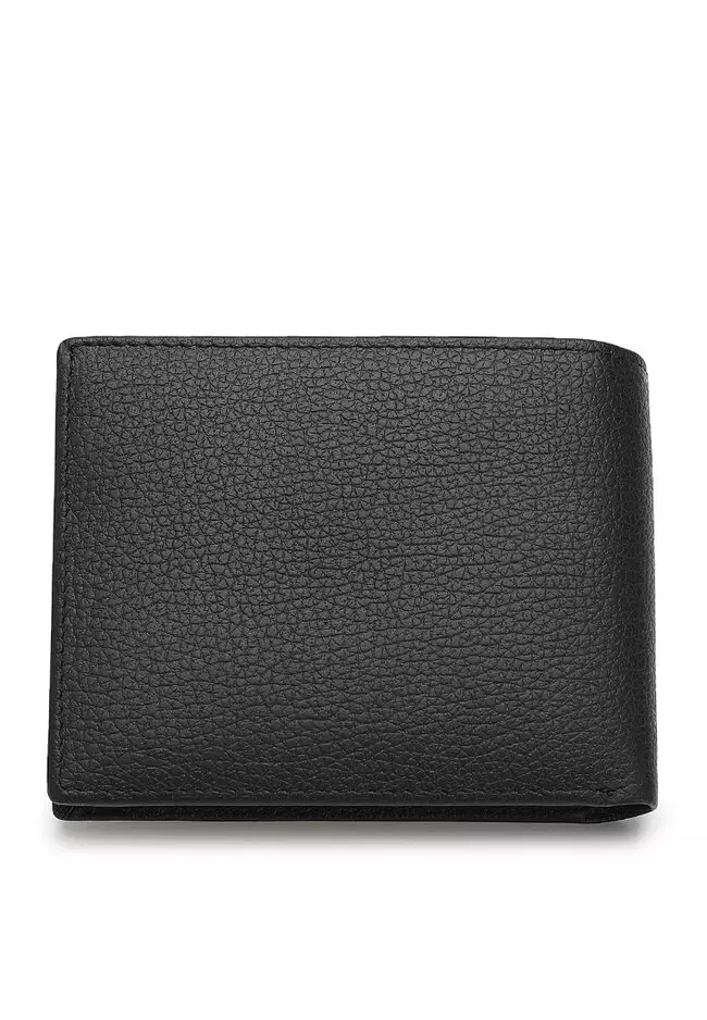 Genuine Leather RFID Short Wallet - Black