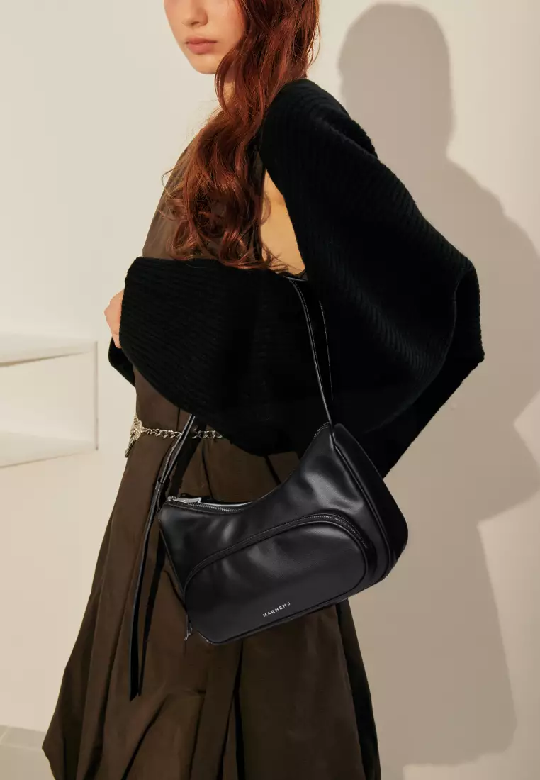 ELLEN Vegan Leather Crossbody Bag Black