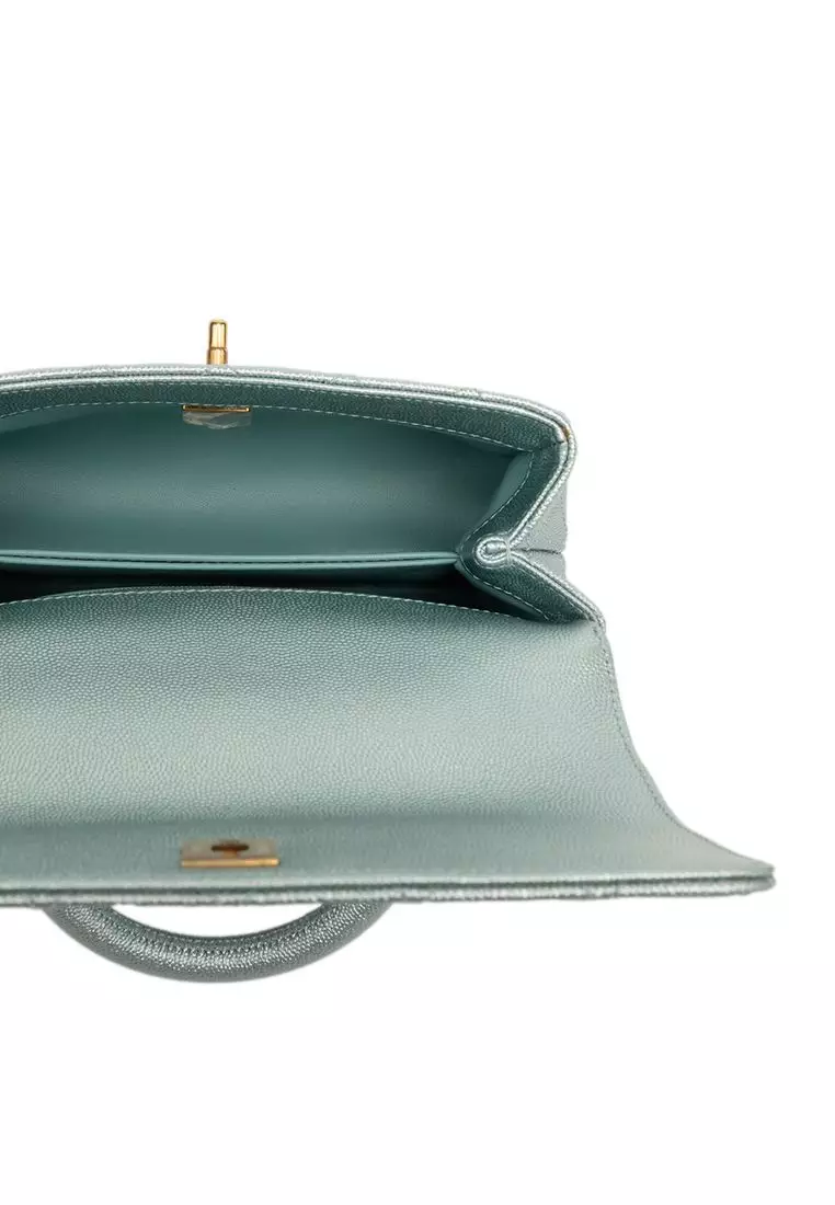 Pre-Loved Chanel Mini Metallic Caviar Coco Top Handle Bag