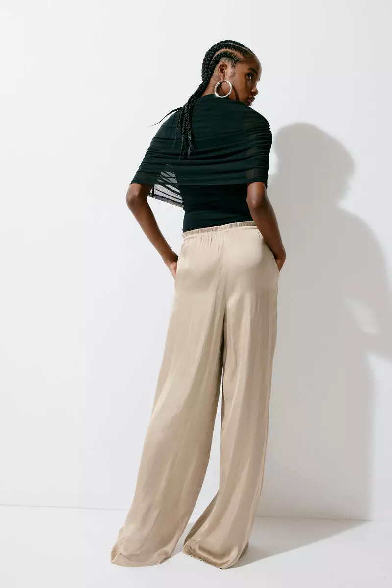 Satin drawstring trousers