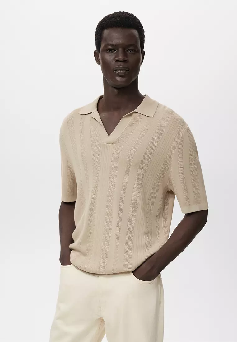Buy MANGO Man Ribbed Knit Polo Shirt 2025 Online ZALORA Philippines