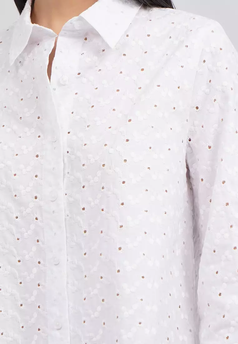Long Sleeve Eyelet Shirt