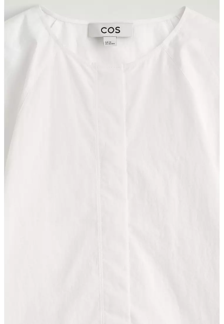 SCULPTURAL PIMA COTTON-POPLIN BLOUSE