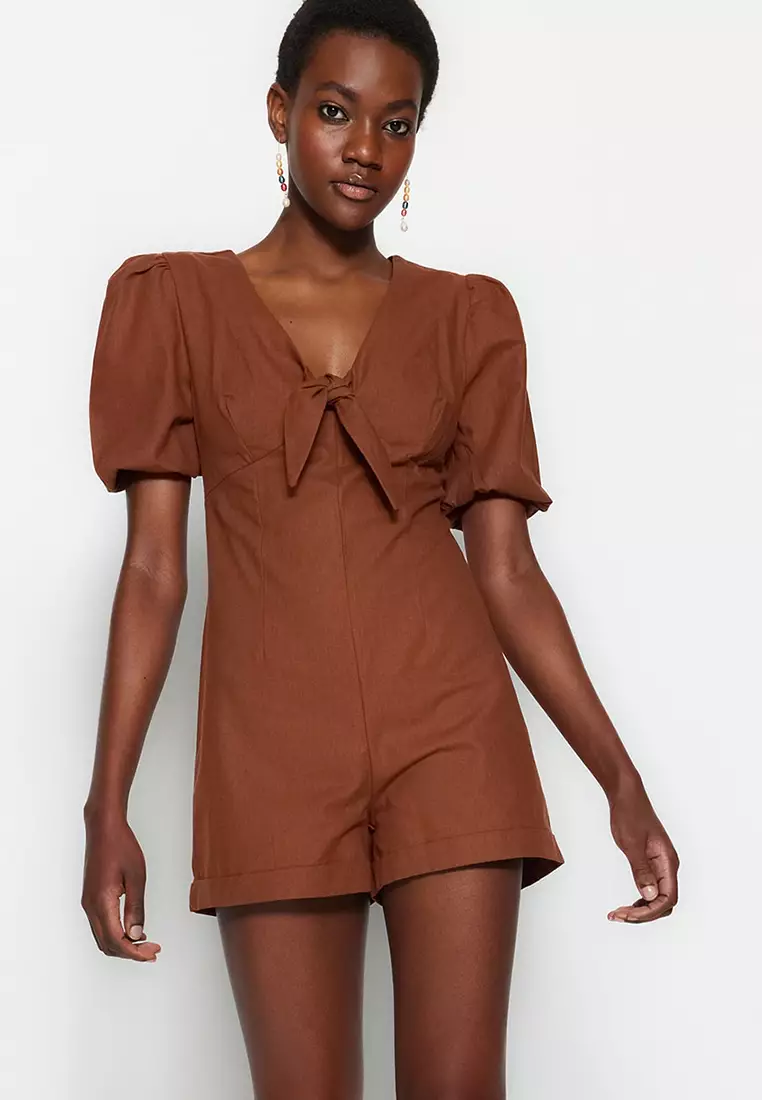 Jual Trendyol Puff Sleeves Playsuit Original 2024 Zalora Indonesia 