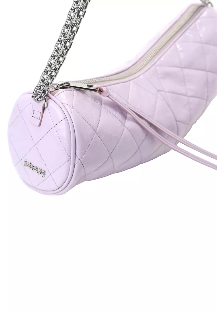 Croissant Barrel Crossbody Clutch Bag - Lilac