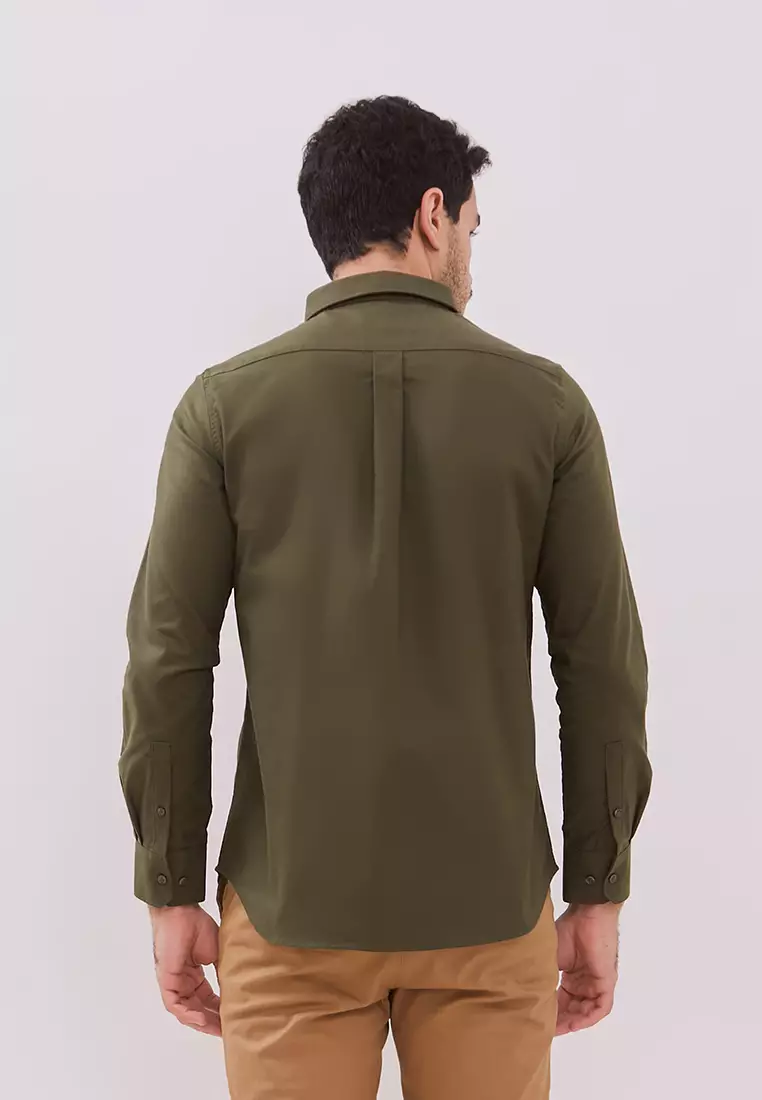 Jobb Bellagio Kemeja Pria Lengan Panjang Slim Fit Olive