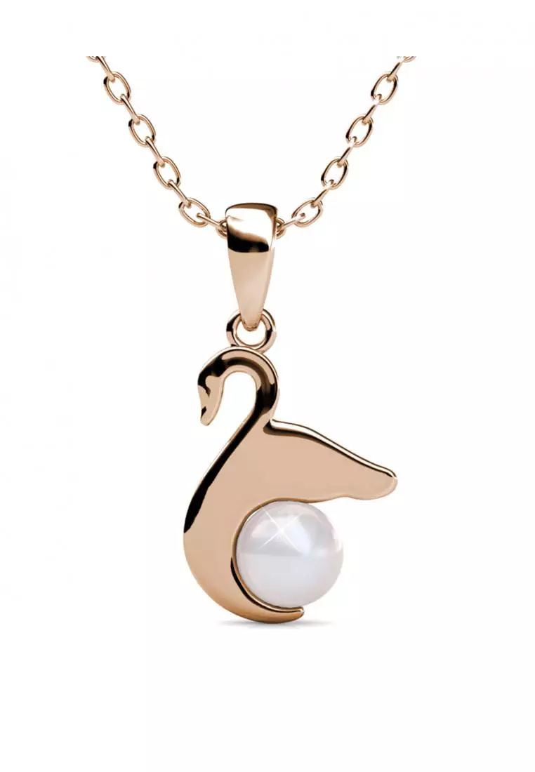Jane Swan Pendant RG - Kalung Crystal Swarovski by Her Jewellery