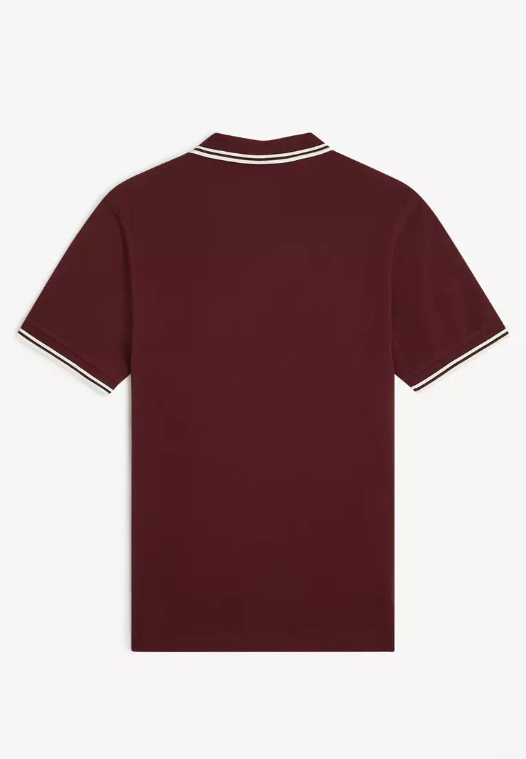 Fred Perry M3600 Twin Tipped Fred Perry Shirt (Oxblood / Ecru / Ecru)
