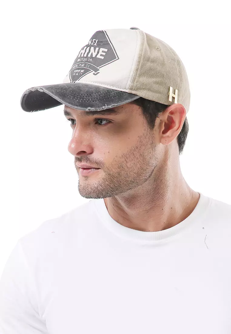 Jahari Topi Baseball Pria Wanita Vintage Design Resizable Strap Casual Cap Material Cotton ORIGINAL - Khaki Black