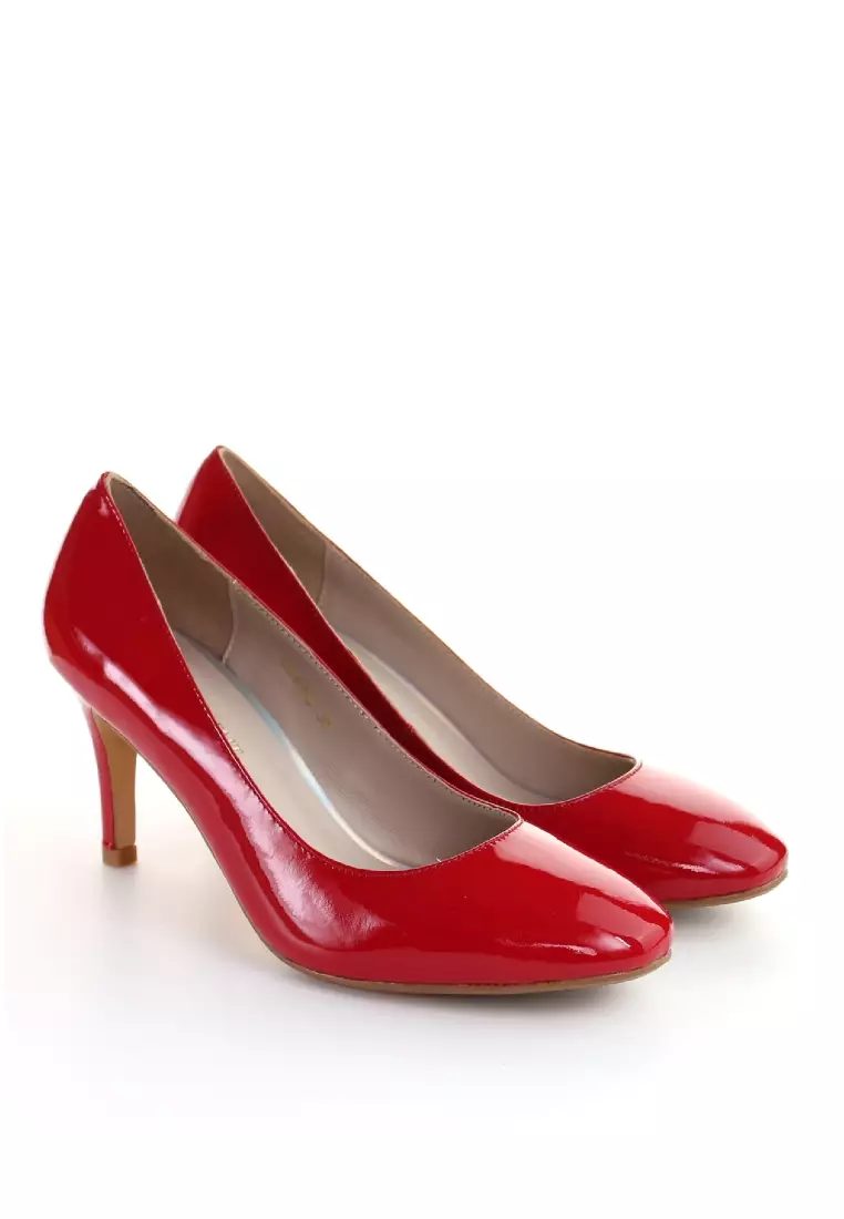 Red pumps 2 inch heel hot sale
