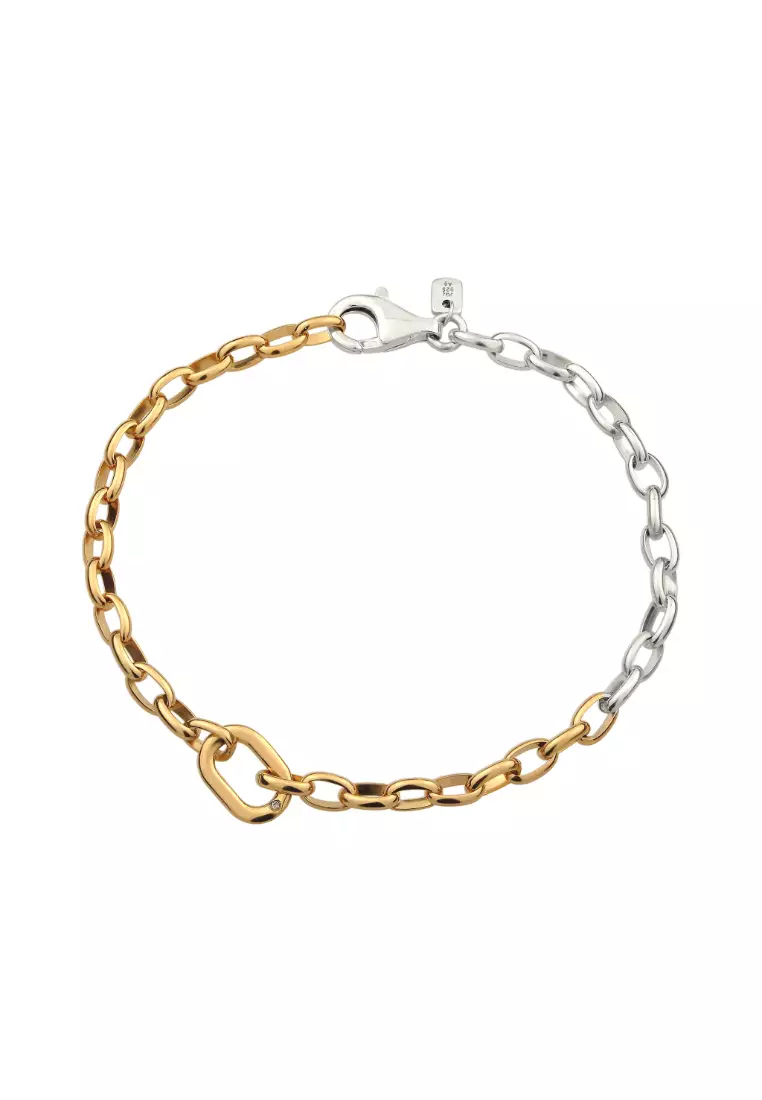 Buy Kuzzoi Bracelet Men Chain Bicolor Gold Plated Embellished With ...