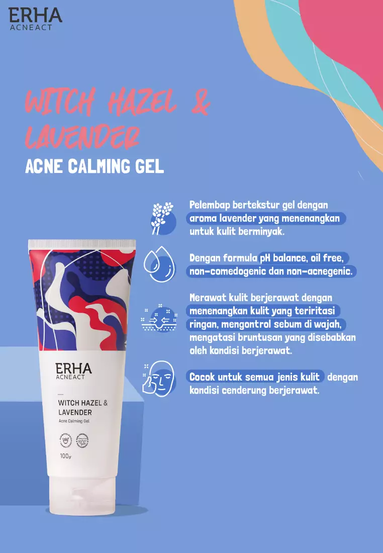 ERHA Acneact Witch Hazel & Lavender Acneact Calming Gel 100G - Pelembab Wajah