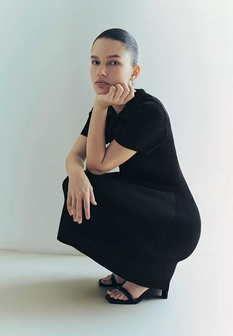 Standard Sleeve Polo Knitted Dresses