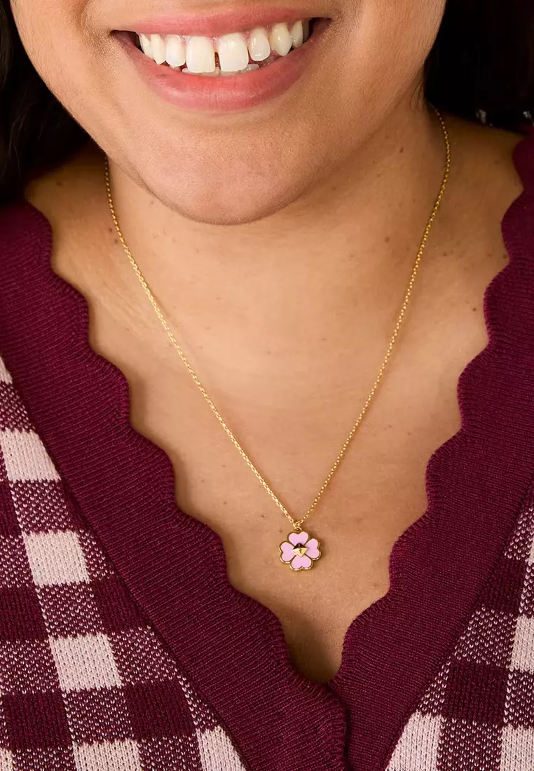 Spades & Studs Enamel Mini Pendant Necklace in Berry Cream o0ru3241