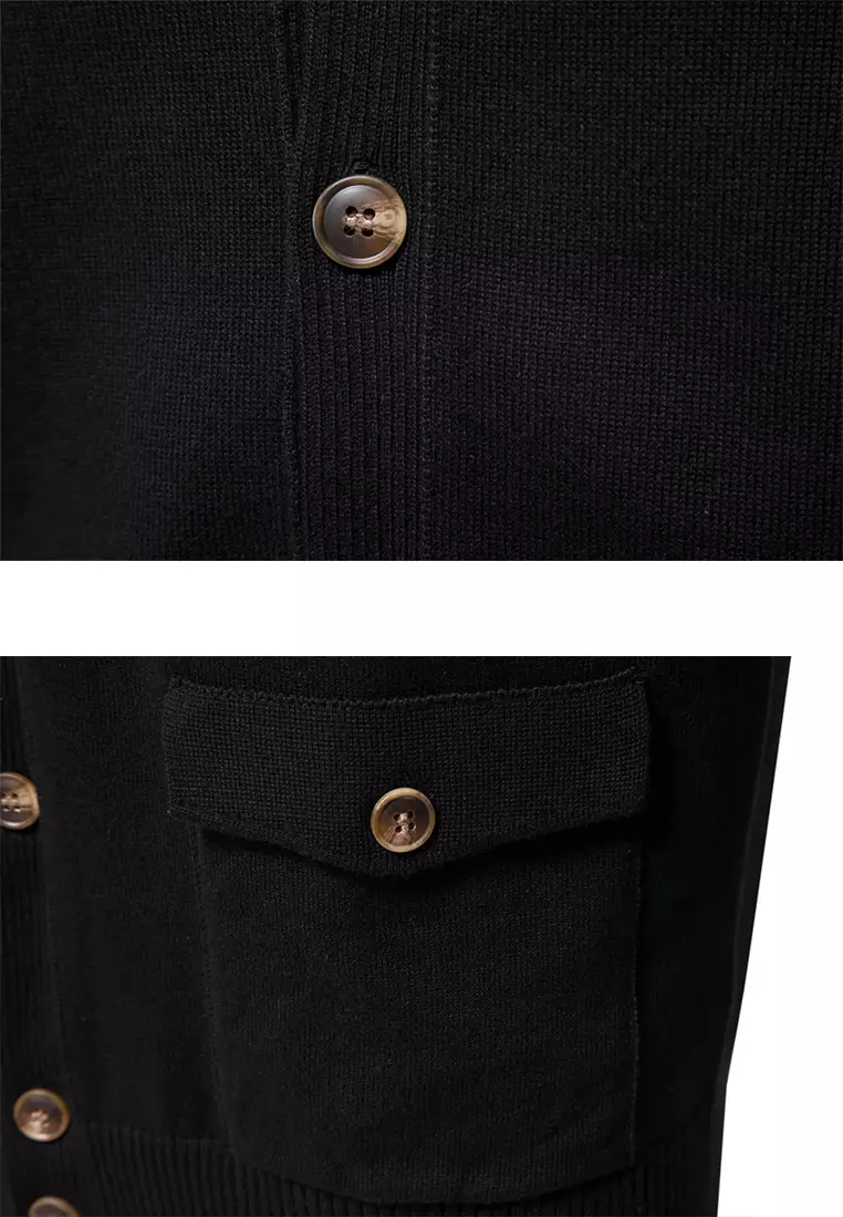 Stand Collar Knitted Cardigan AX-CW61