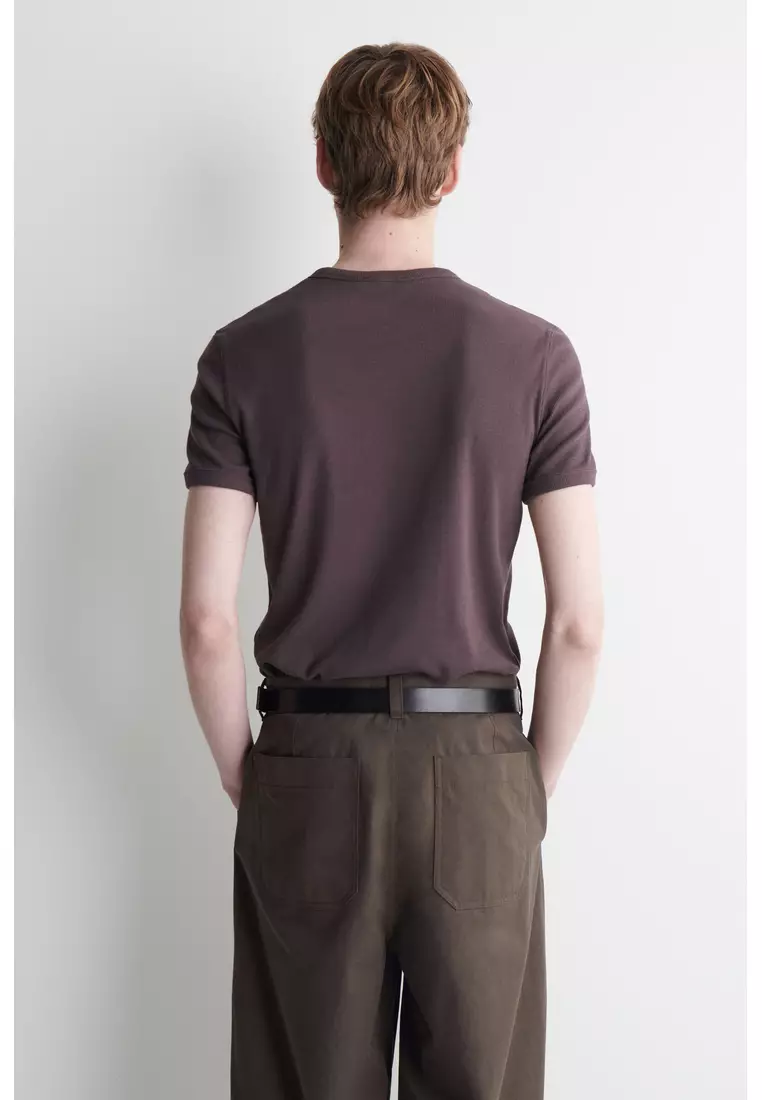 SLIM RIBBED COTTON T-SHIRT