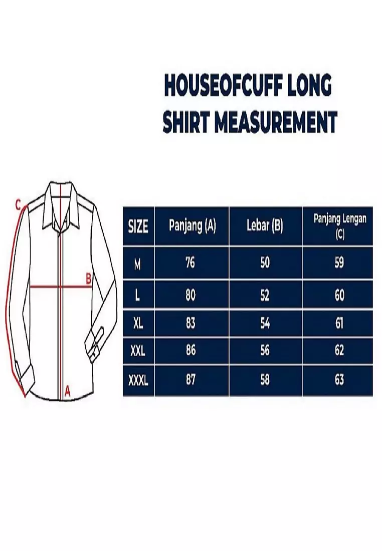 Kemeja lengan panjang pria formal slim fit light blue houseofcuff
