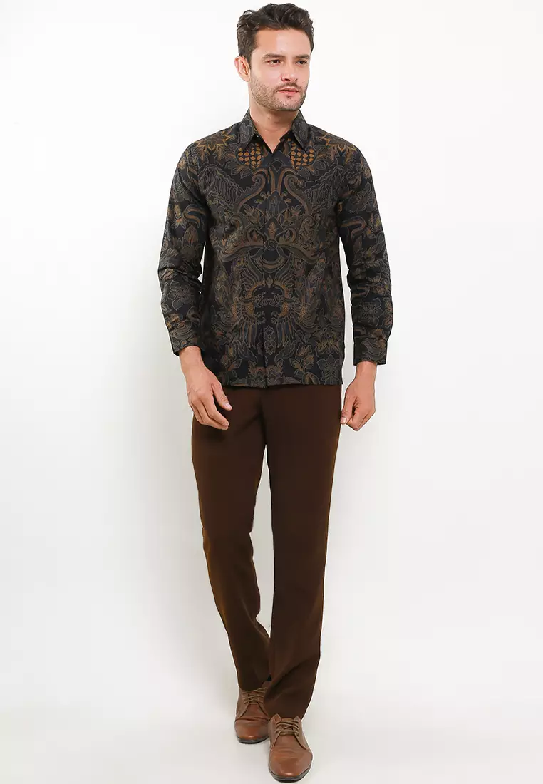 BATIK TALENTA EXCLUSIVE Lengan panjang NAVY BLACK PISANG BALI