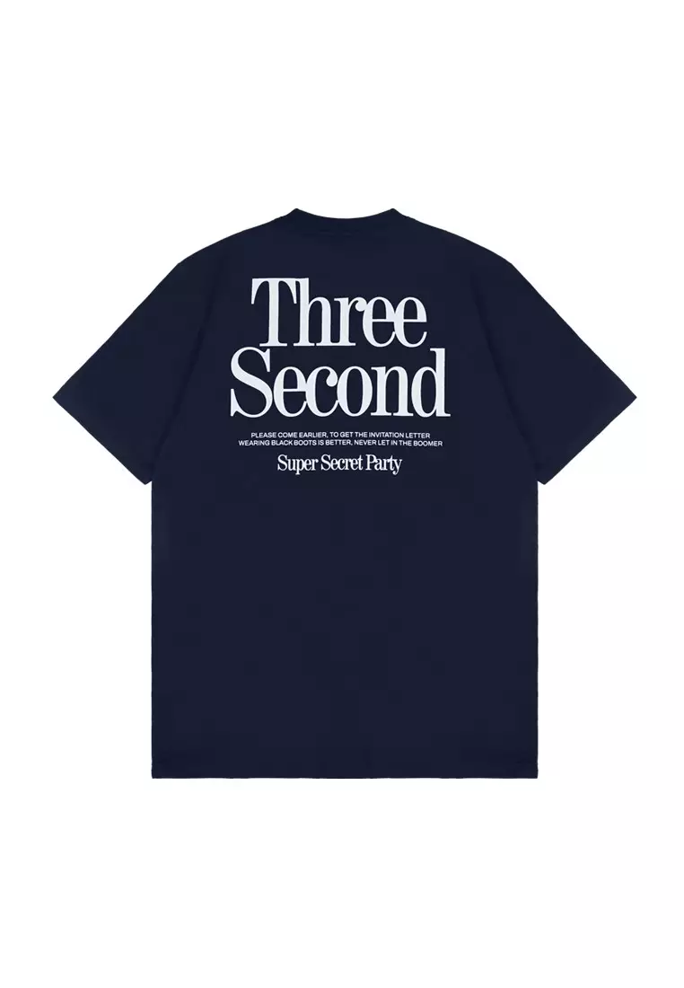 3Second Men's T-Shirt Short Sleeve Regular Fit Cotton Brad OL-C291224