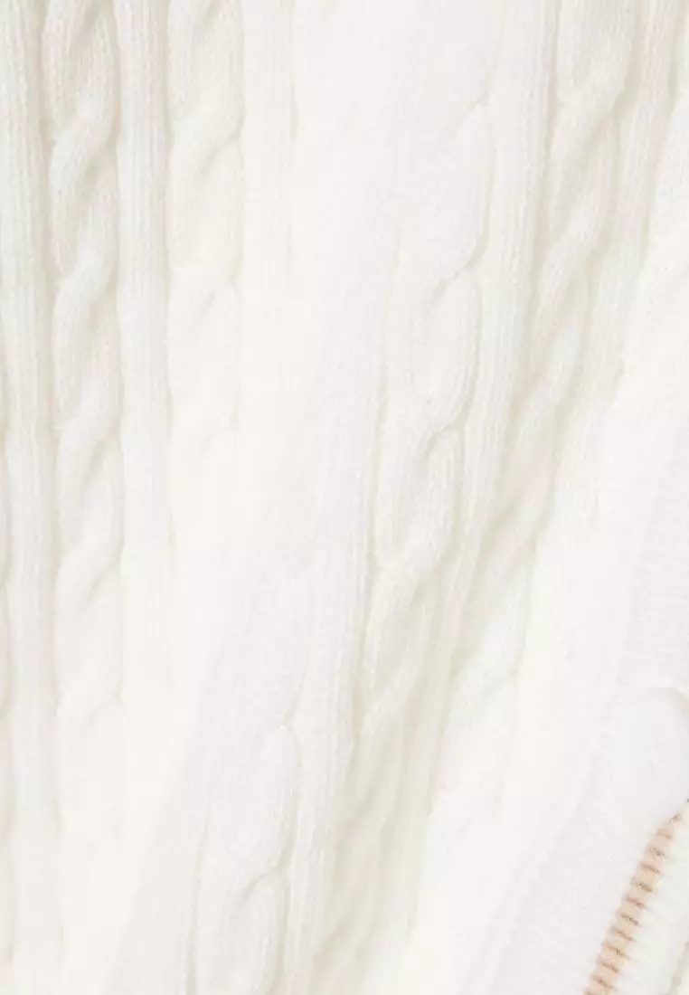 Short Sleeved Cable Knit Cardigan