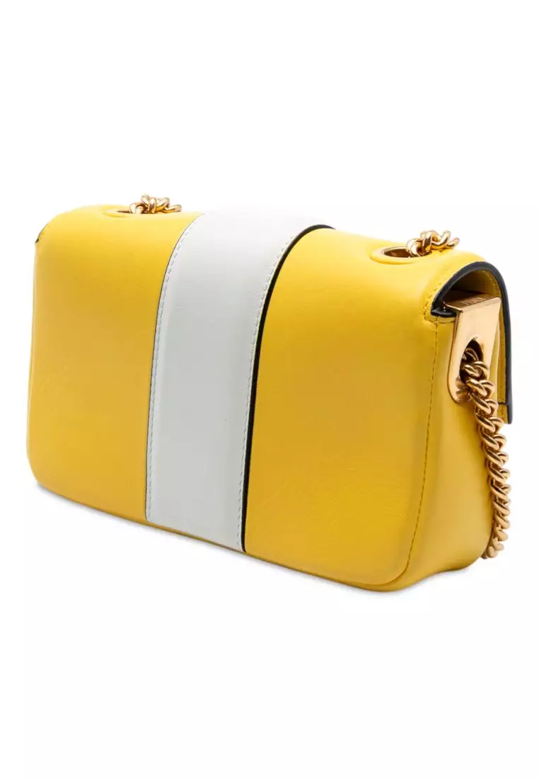 Pre-Loved Fendi Mini Bicolor Nappa Apolo Chain Baguette Shoulder Bag